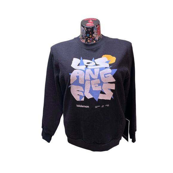 Lululemon Los Angeles Steady State Crewneck Sweatshirt XS Black Cotton Blend - Picture 1 of 2